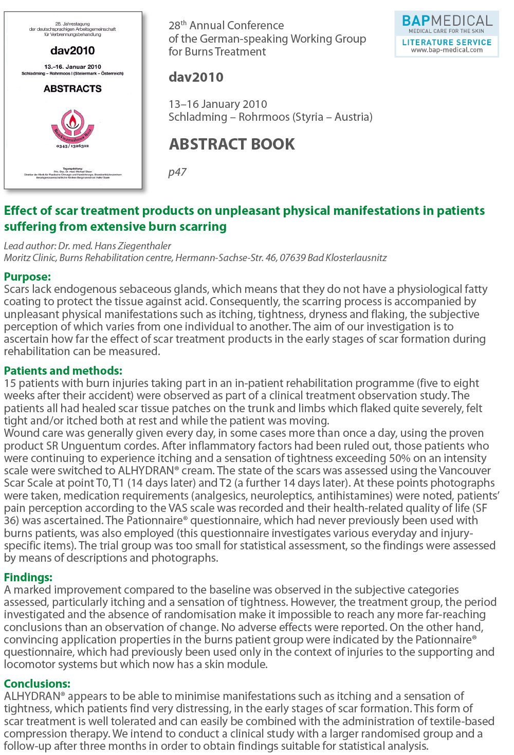 DAV.2010 – Effect on scar treatment products on on…indd